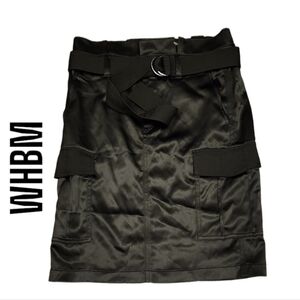 White House Black market Soft Utility Skirt With Removable Belt sz 0